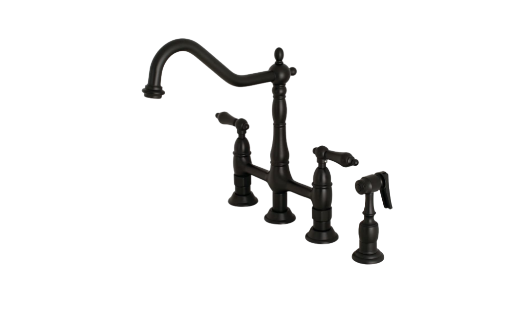 Kingston Black And Brass Kitchen Faucet-21-5